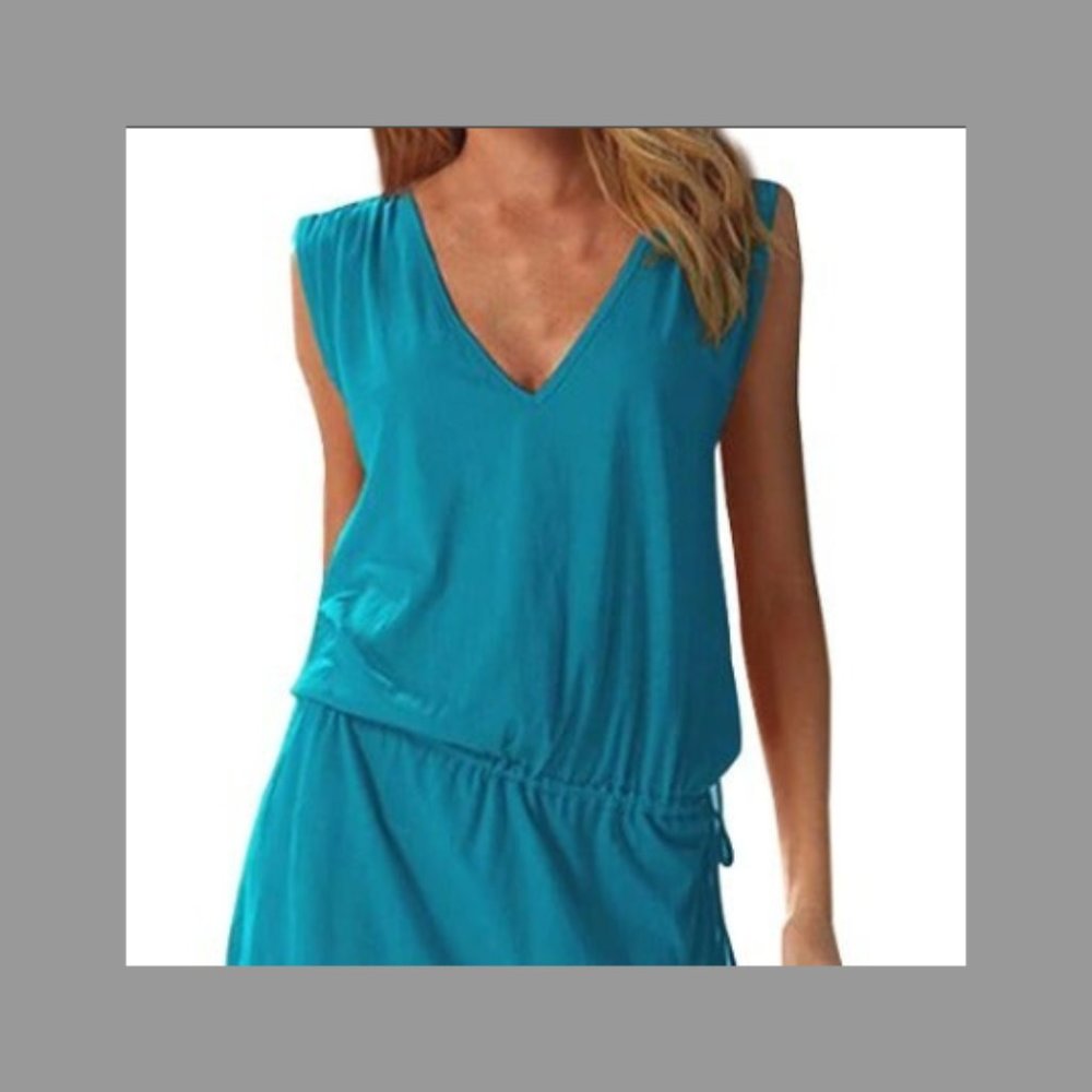 Turquoise Blue Beach Cover Up.